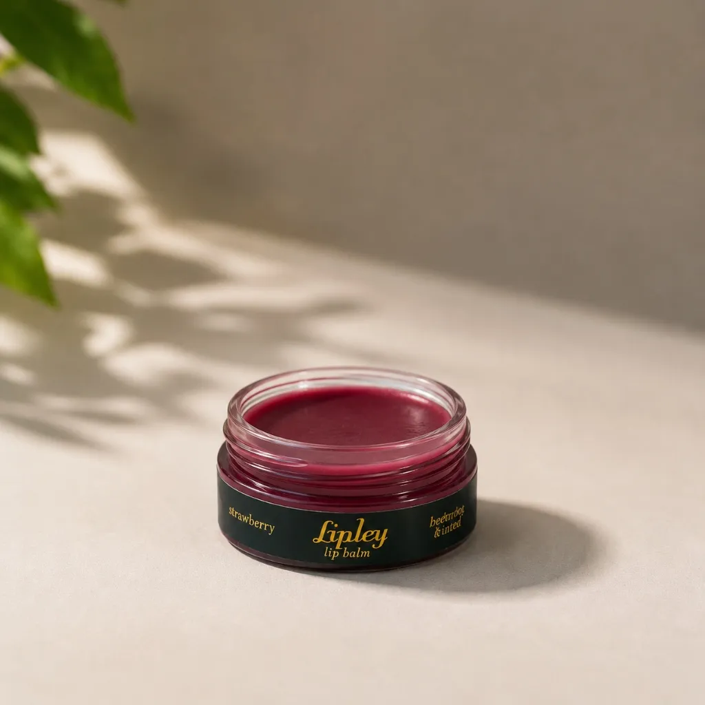 Lipley Beetroot Tinted Lip Balm 8g - Packaging Open